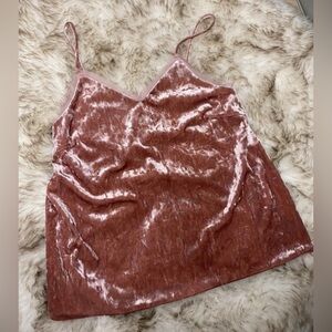 Mi Ami Pink Velvet Tank Top